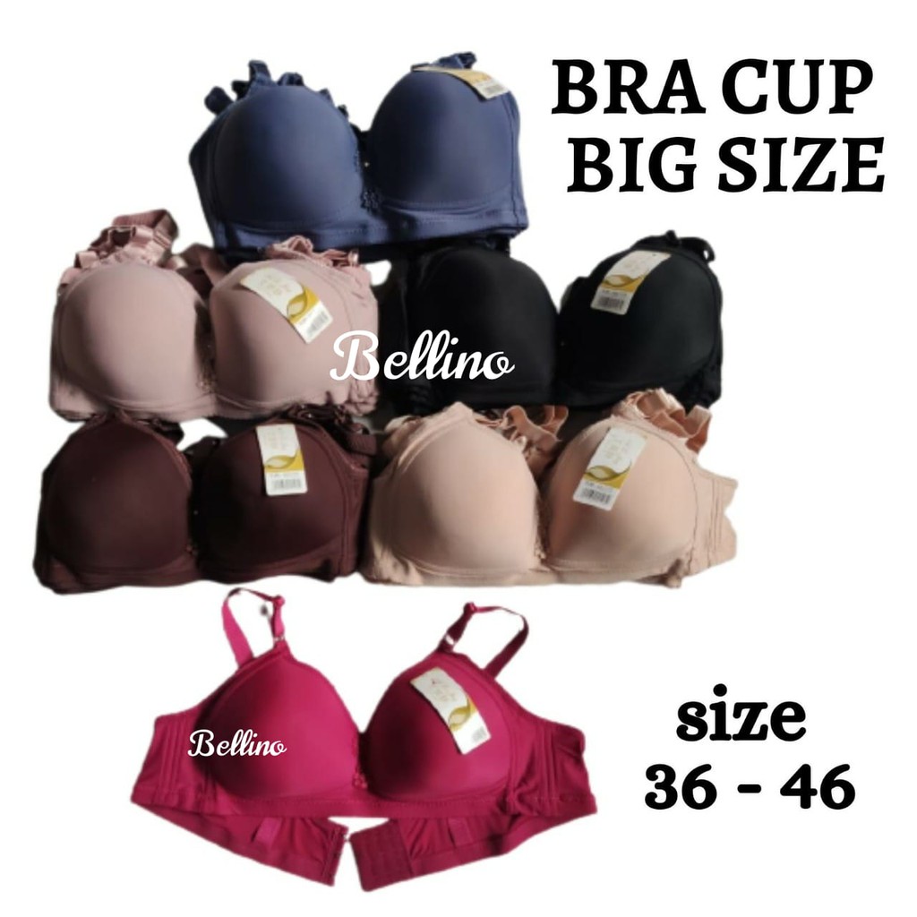 Bra Jumbo Wanita Tanpa Kawat Size 36 38 40 42 44 46 Bh Bigsize Cewek Cup Besar Kait 3 Bh Size Jumbo Murah Kutang Ibu Bh Besar Nyaman