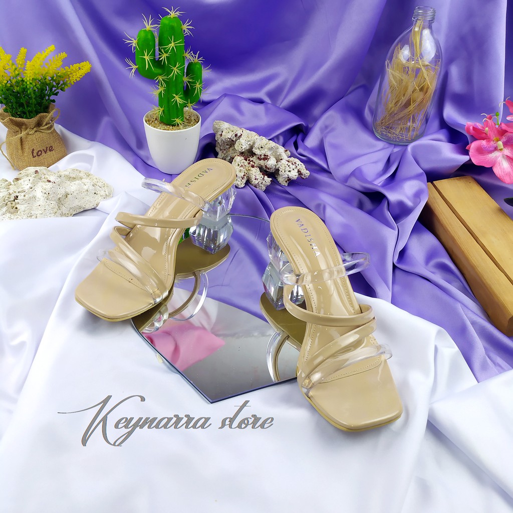 keynarra Best Quality claudia Heels Kaca Oval Transparan RN 527