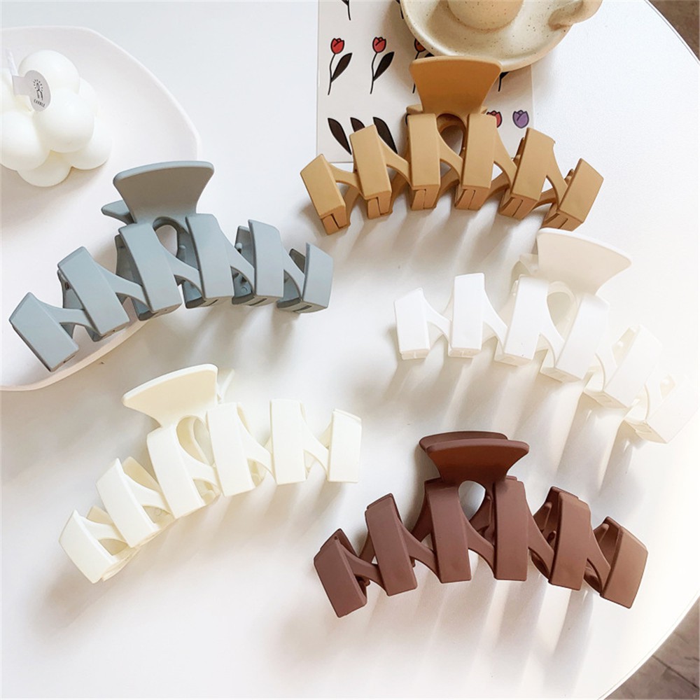 【COD Tangding】5 Colors Cute Cream Color Large Grabing Clip Sweet Girl Hairpin Head Plate Hair Accessories