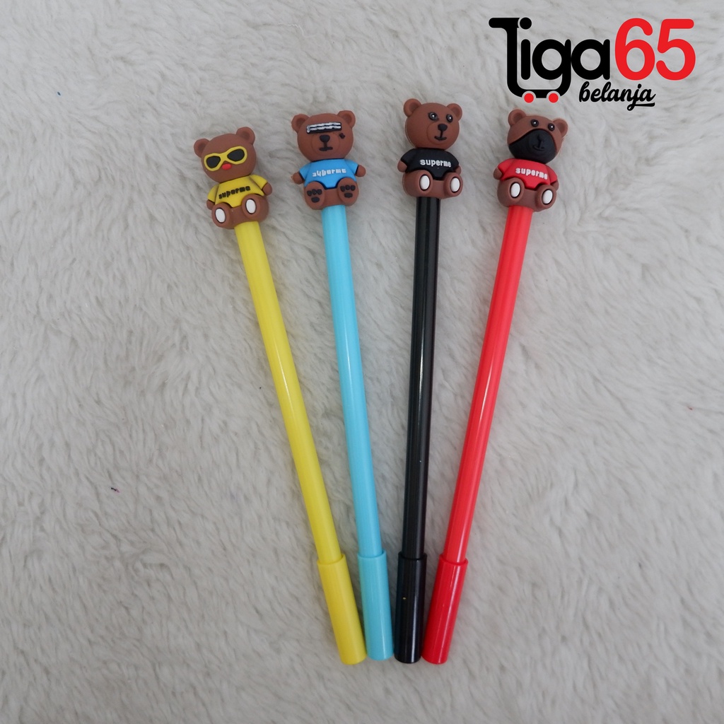 365 GEL PEN #41156 Pulpen Gel Bahan Rubber Karakter Fancy