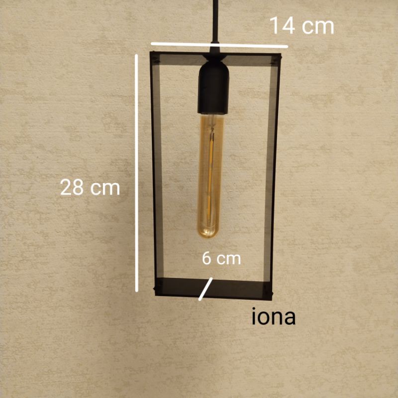 Kap lampu gantung minimalis akrilik hitam persegi panjang YL 1001B