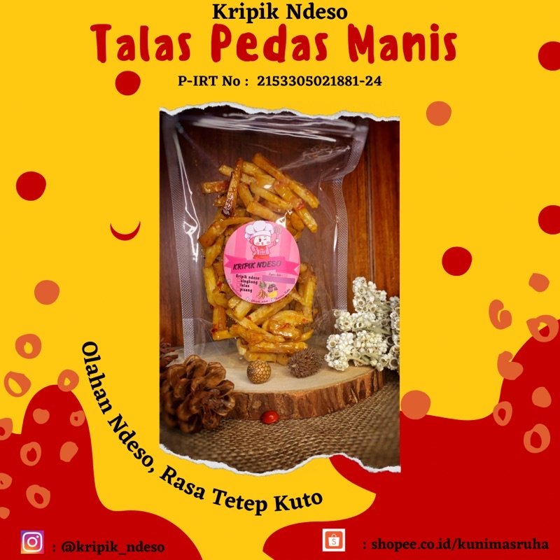 

Stik talas|Kripik pedas manis|Kripik talas|150gr|Jajan pedas|Cemilan Rumahan|Homemade