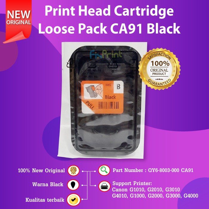 Print Head Cartridge Tinta Canon CA91 Black Printer G4010 G4000 G3010 G3000 G2010 G2000 G1010 G1000