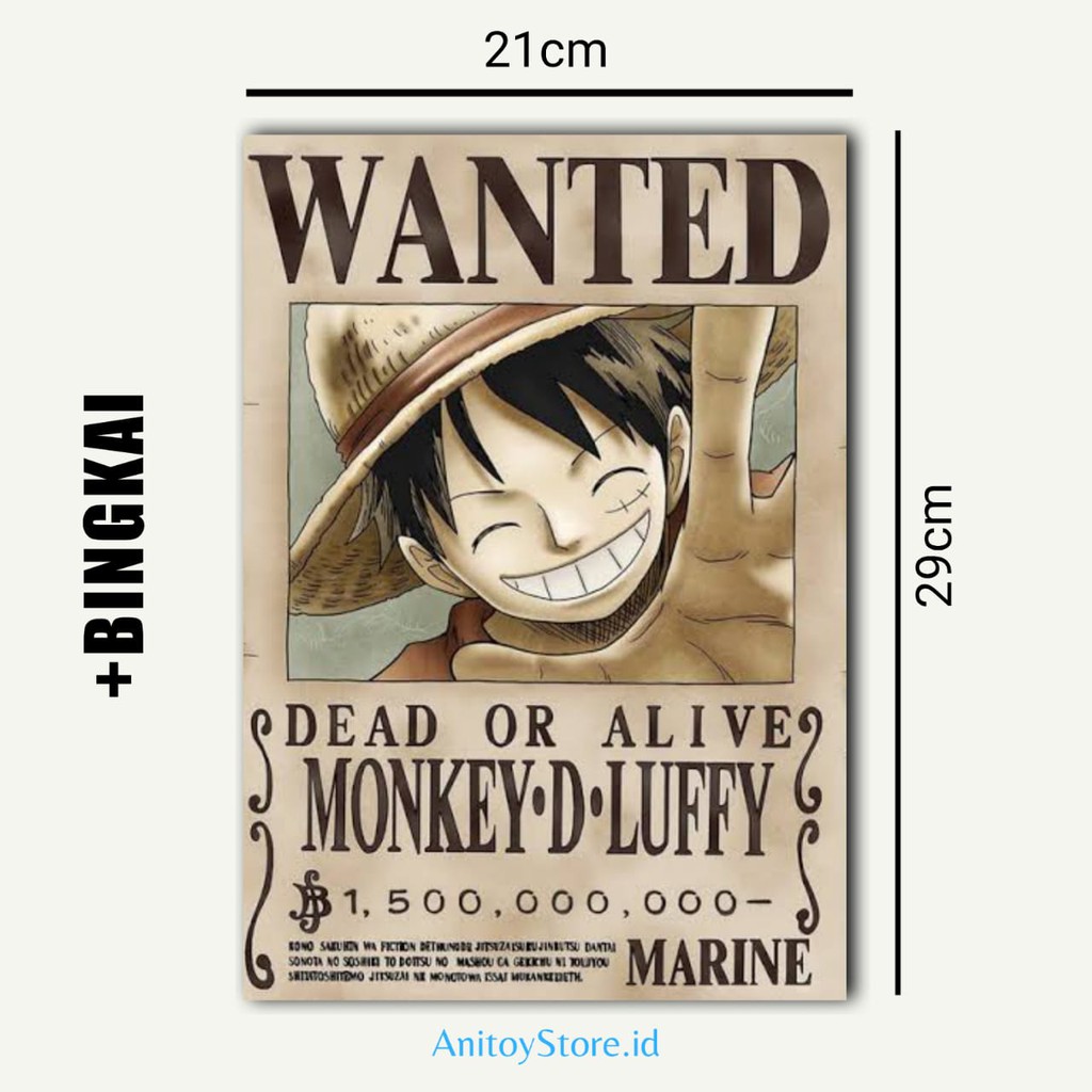 Poster Buronan One Piece Luffy Plus Bingkai Shopee Indonesia