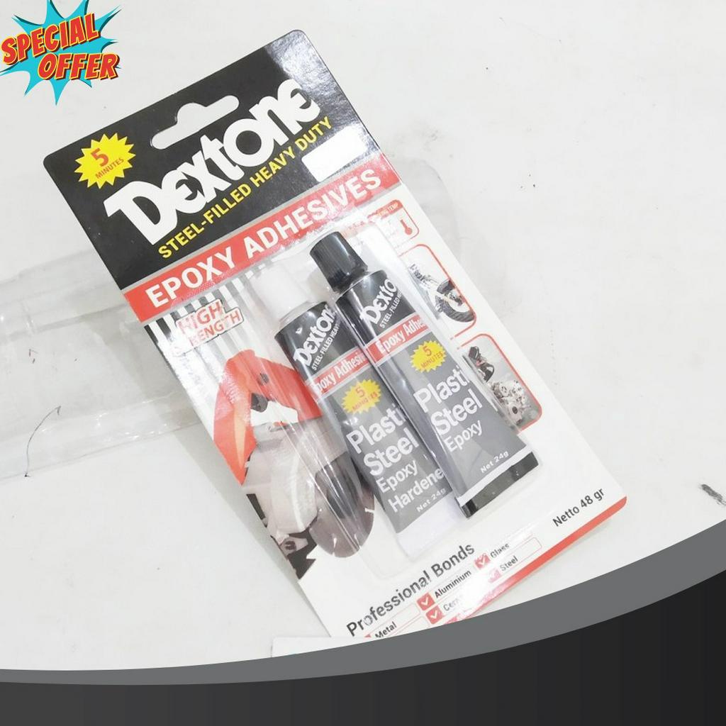 

TERMURAH Lem Campur Dextone 5 menit Epoxy Lem Besi Plastik Kaca Kayu Dll