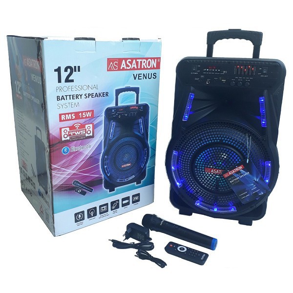 Speaker asatron Portable  wireless VENUS/jupiter  HT 8880 UKM 12inch