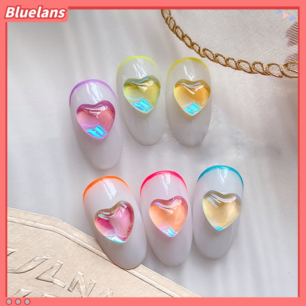 (In Stock) Kacamata Hitam Lensa Warna Warni ♡20pcs Berlian Imitasi Bentuk Hati Untuk Aksesoris Kuku Wanita