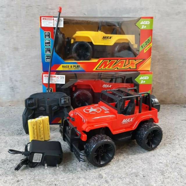 RC CAR JEEP MAX MOBIL REMOTE CONTROL BATRE CAS MAINAN ANAK