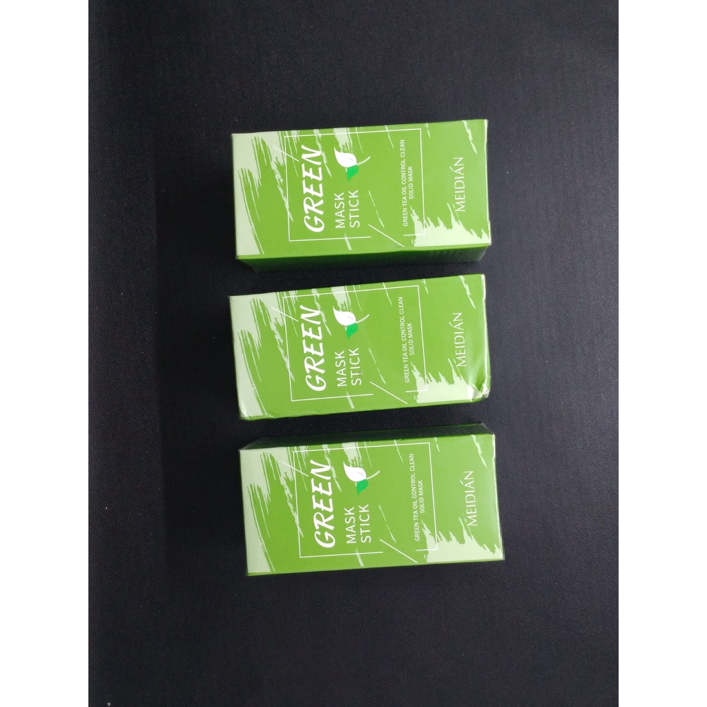 Meidian Green Mask Stick Original 40gr Green Tea Masker Stik Oil Control Clean Solid Mask Menyeimbangkan Minyak Berlebih Pada Kulit Mengangkat Sel Kulit Mati Menghilangkan Komedo