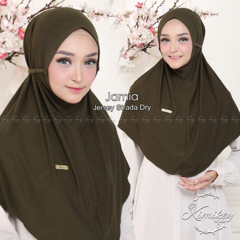 Jilbab Instan Non Pad Bergo Jamia By Kimikey ORIGINAL hijab bahan jersey strada-1