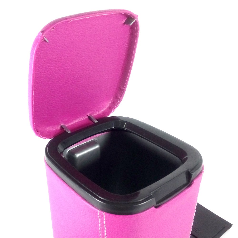 Tempat Box Sampah Mobil Pink - Plastik lapis Vinyl + Gratis Gunting Kuku