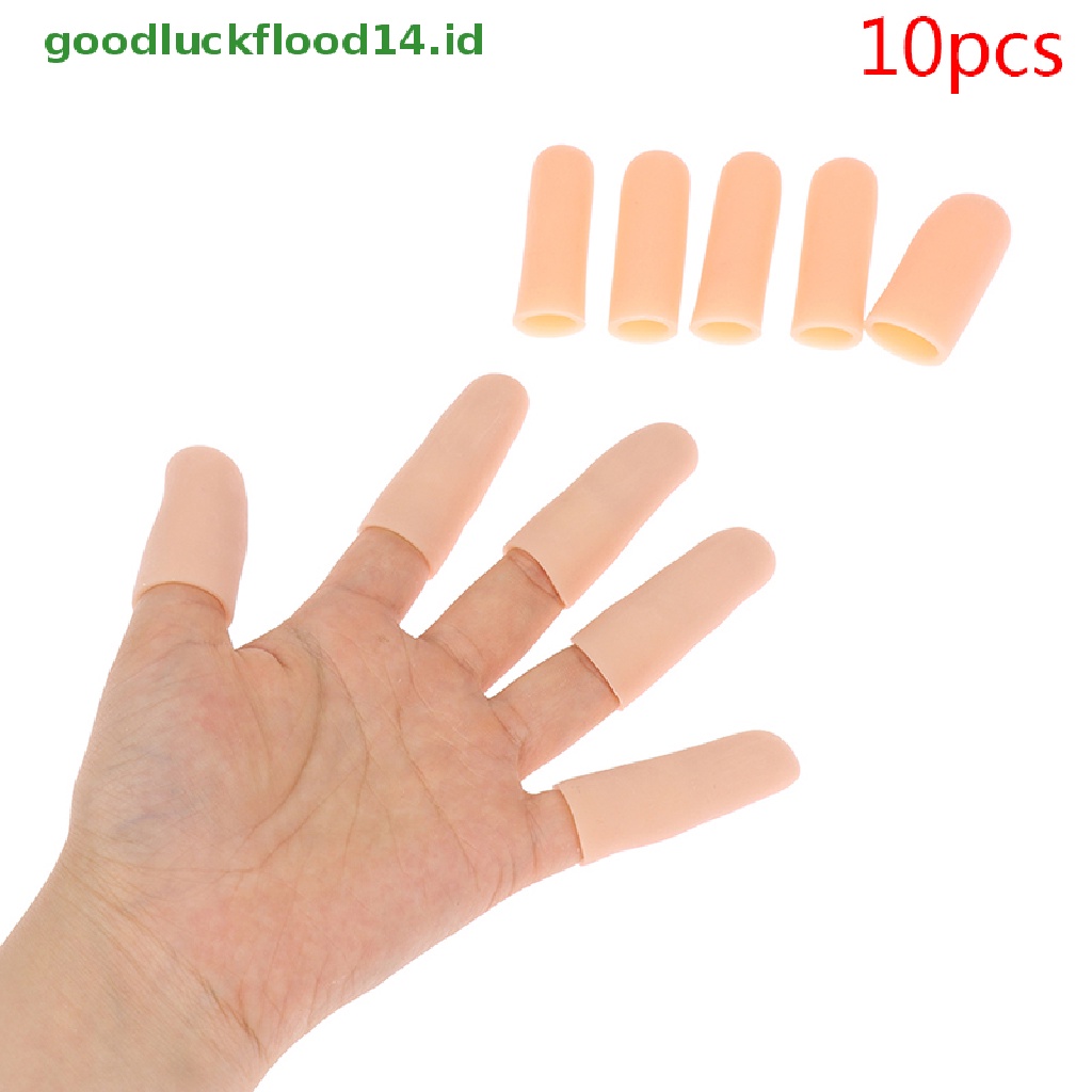 (GOOGFOUR) 10pcs / set Pelindung Jari Bahan Silikon Untuk Pereda Nyeri