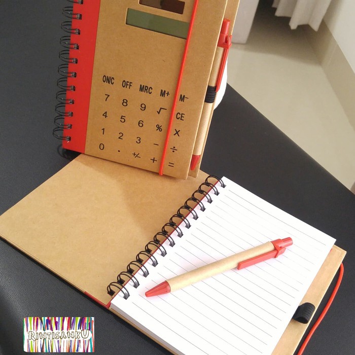 

Terlaris ✨ - Buku Agenda Motif Rustic Kalkulator Pen, Notebook Memo 2in1 Calculator Pen3.1.23