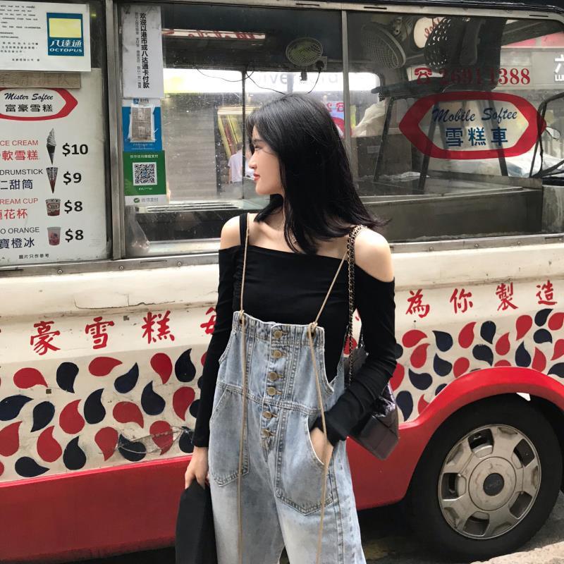 Overall denim wanita 2020 versi Korea baru musim panas dan musim gugur Hyun Ya angin longgar jumpsui