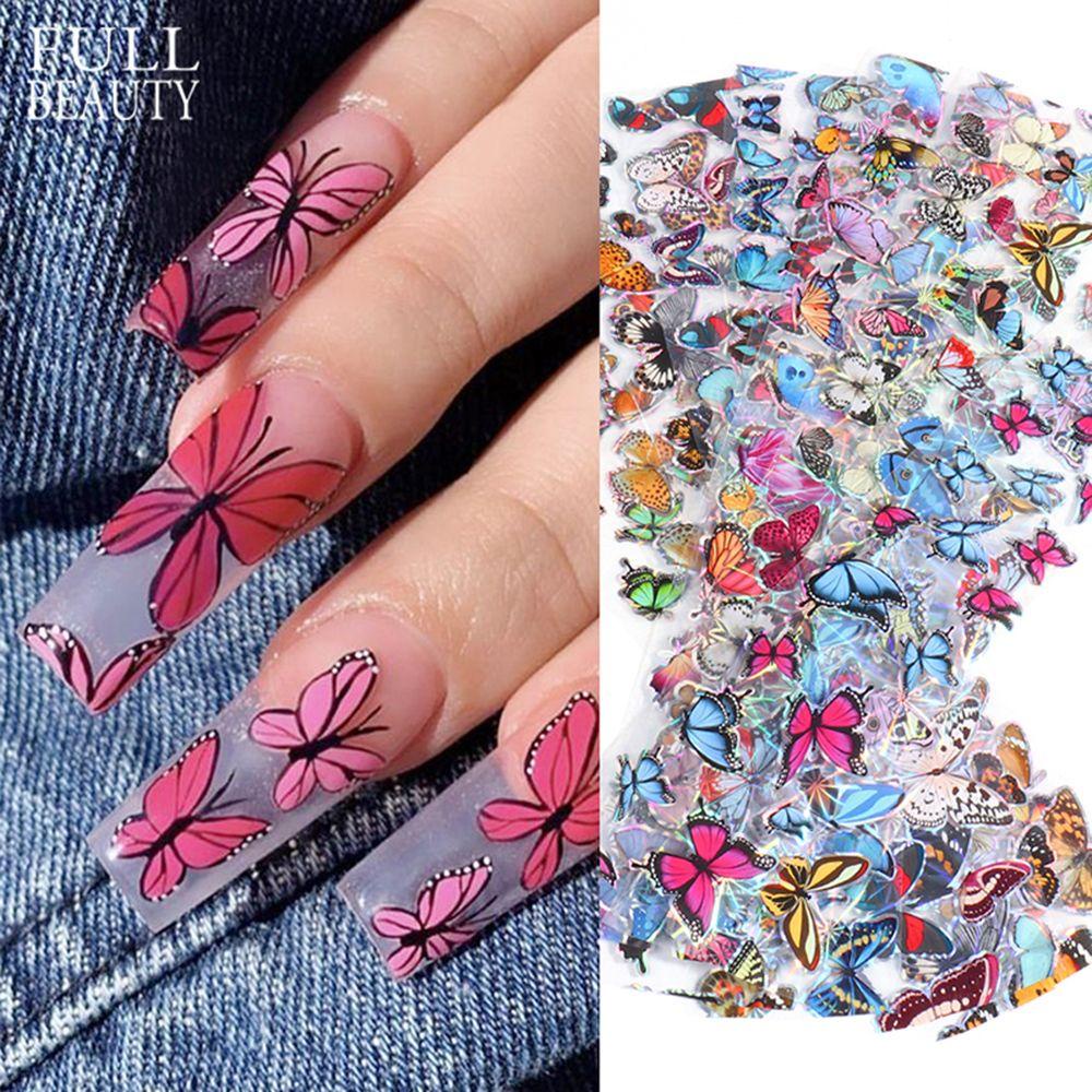 10pcs Stiker Kuku Motif Kupu-Kupu Untuk Manicure Butterfly