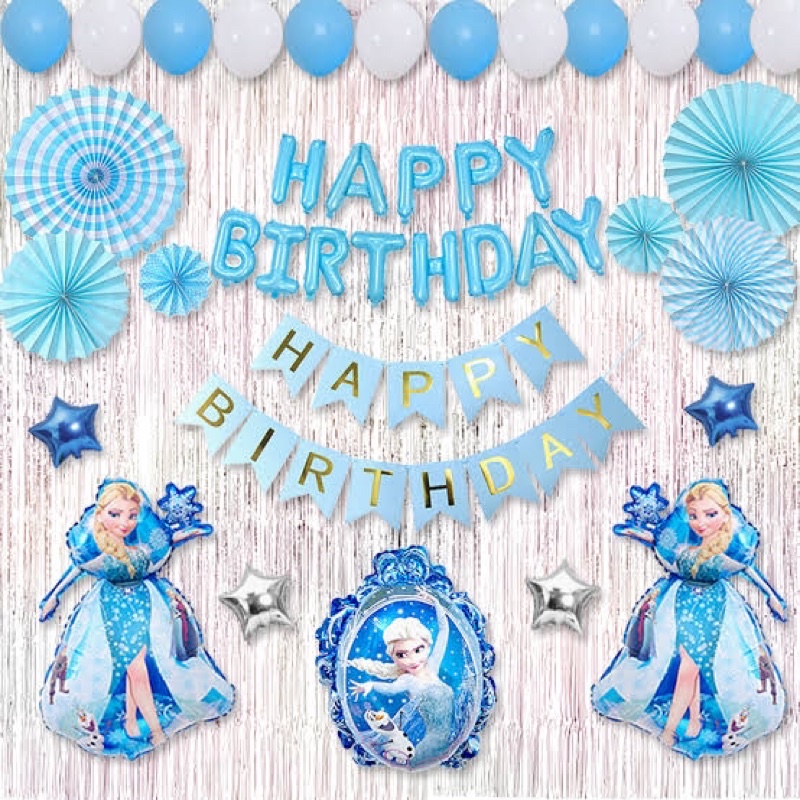 Jual Paket Set Ulang Tahun Balon Happy Birthday Tema Frozen Lengkap F10 ...