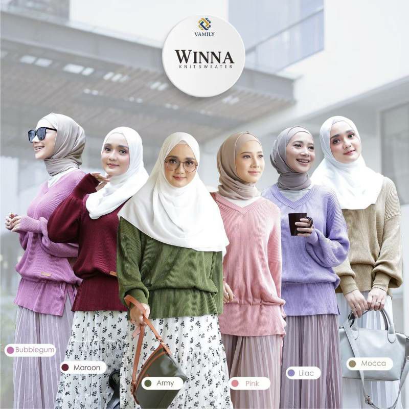 Knit Sweater Rajut muslimah couple ibu anak Winna