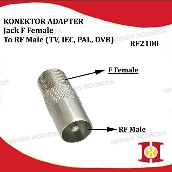 Konektor Jack Jak Jek Antena To TV F Drat Female To TV Male Connector - 5pcs