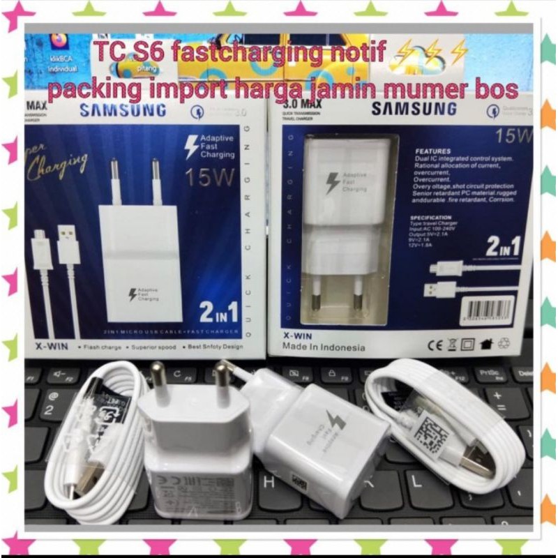 TC/Cansan/ Charger SAMSUNG galaxy S7 / S6 ori SEIN 15W 2.0A Fast Charging