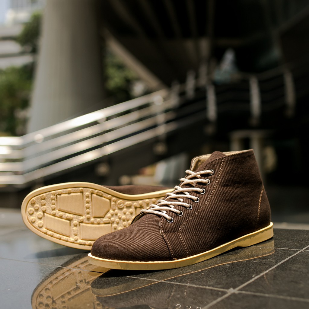 ELVRA Footwear - Sepatu Pria Sepatu Sneakers Sepatu Kasual Casual Sepatu Kanvas Canvasl - Morven Brown Cream