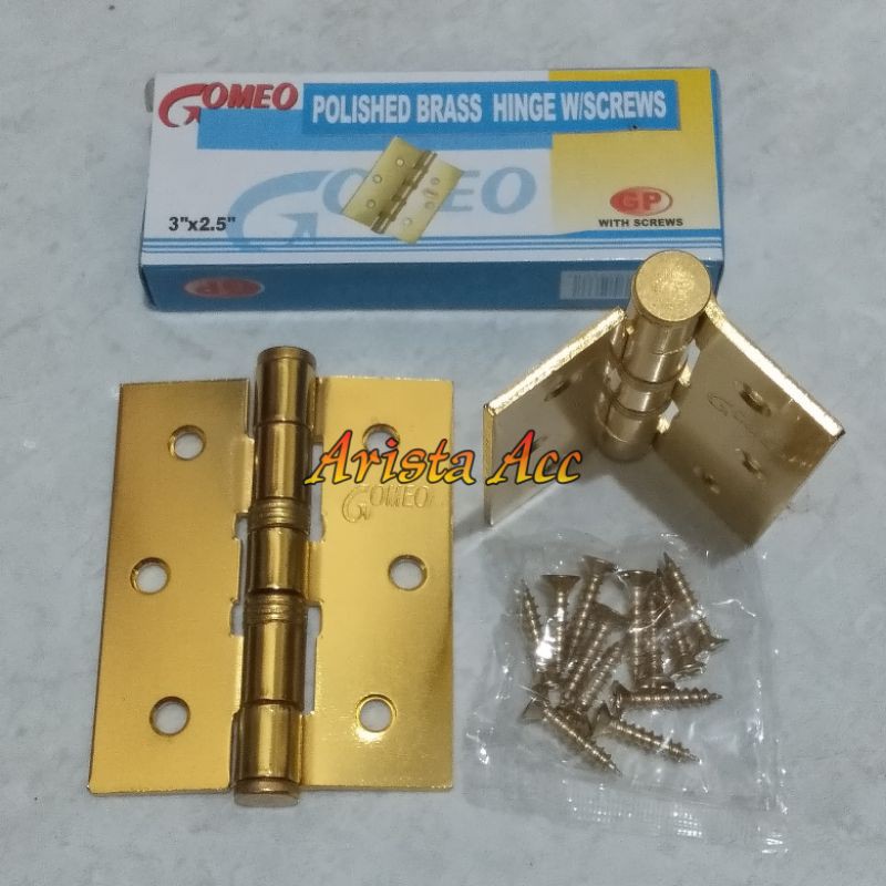 Engsel Jendela / Engsel Pintu Merk. Gomeo Putih dan Kuning Uk. 3&quot;,4&quot;,5&quot; / Inch Murah