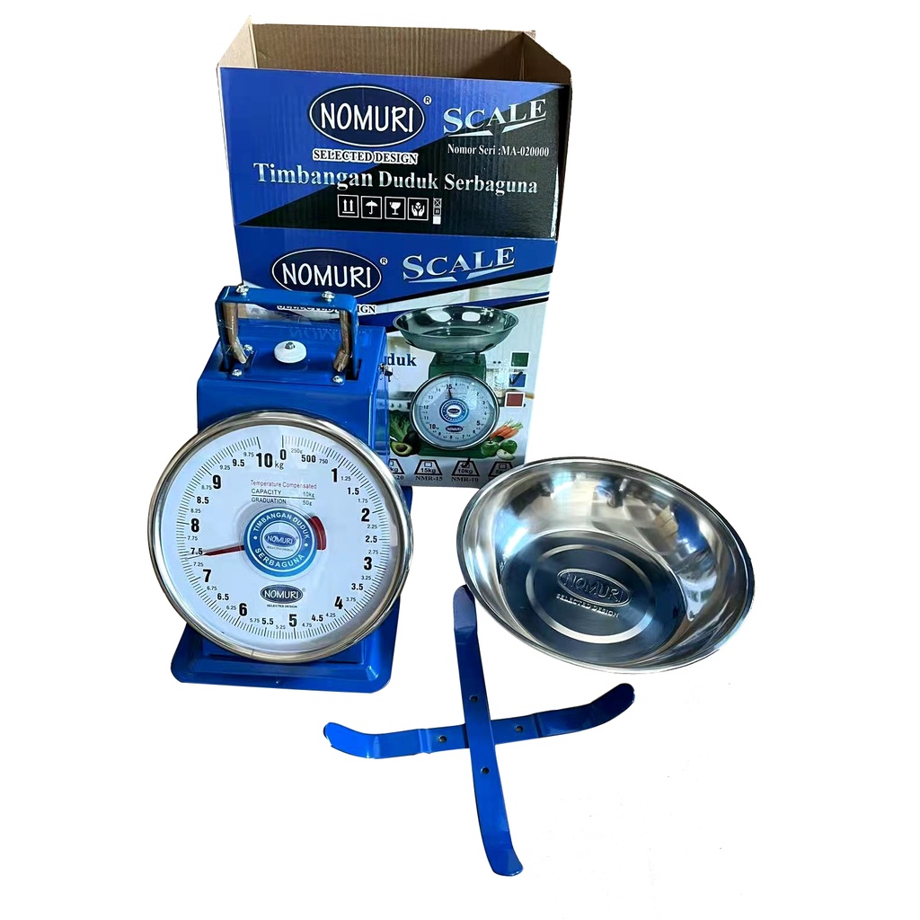 Nomuri Timbangan  Besi 5KG 10KG Stainless Steel Jarum Analog Manual Duduk Sembako Telor Buah Kue Tepung Sayur