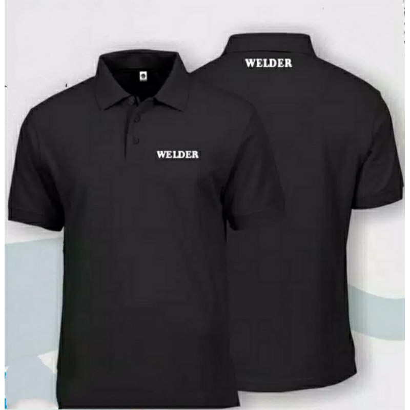 Kaos Welder Kaos kerah Welder full bordir depan belakang