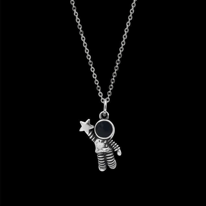 Kalung Couple Pasangan Liontin Astronot Hip Hop Pria Keren Necklace Choker ANTOP