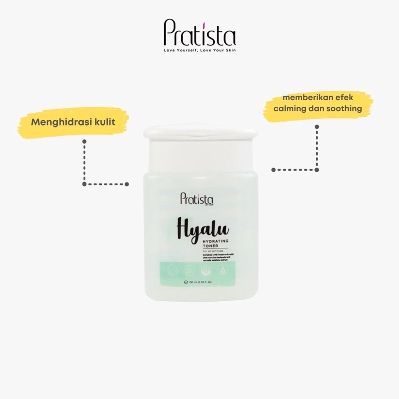 BPOM Pratista Hyalu Hydrating Toner 100Ml - Toner Melembabkan Menghidrasi Membersihkan Wajah dari Debu