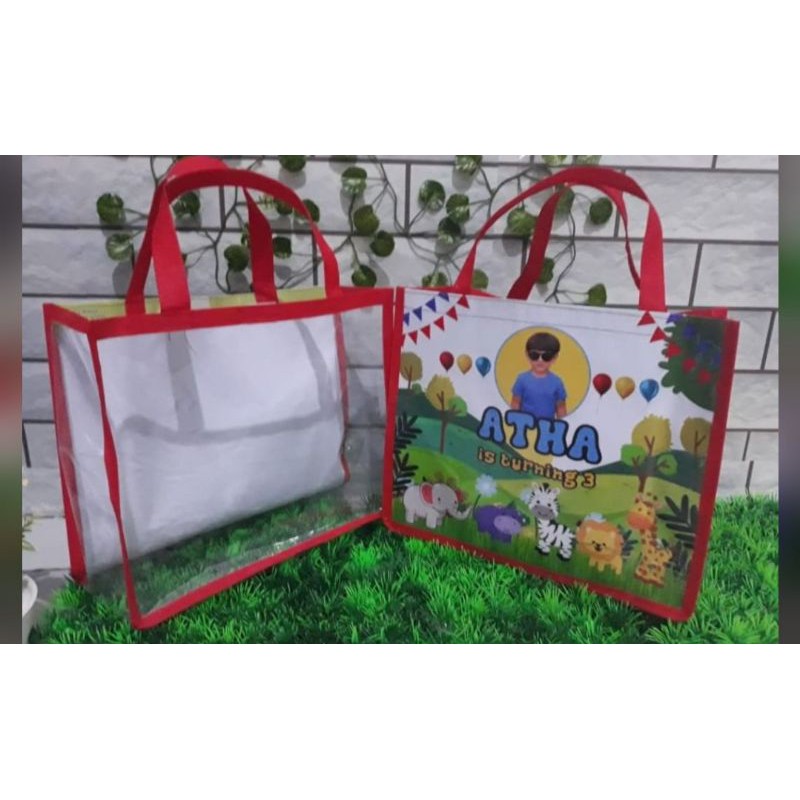 Tas ultah mika custom kartun animal-1