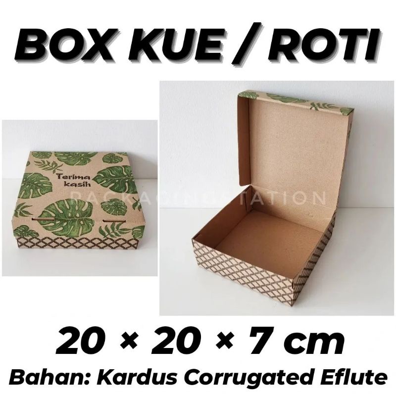 

DUS BOX KOTAK KUE ROTI BOLU 20x20x7 / DUS BOX KOTAK CEMILAN HAJATAN
