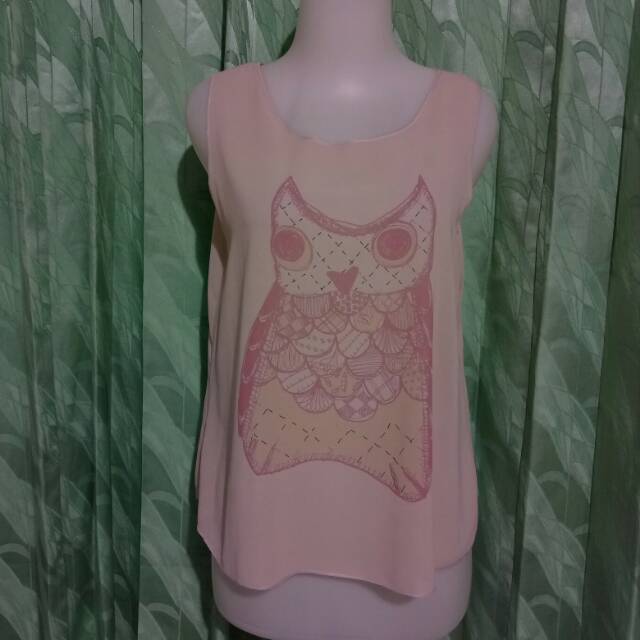 Atasan bangkok chiffon owl adem top tanktop