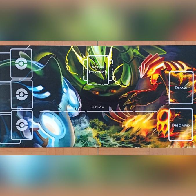 Playmat Pokemon Tcg Rayquaza Kyorge Groudon Terlaris