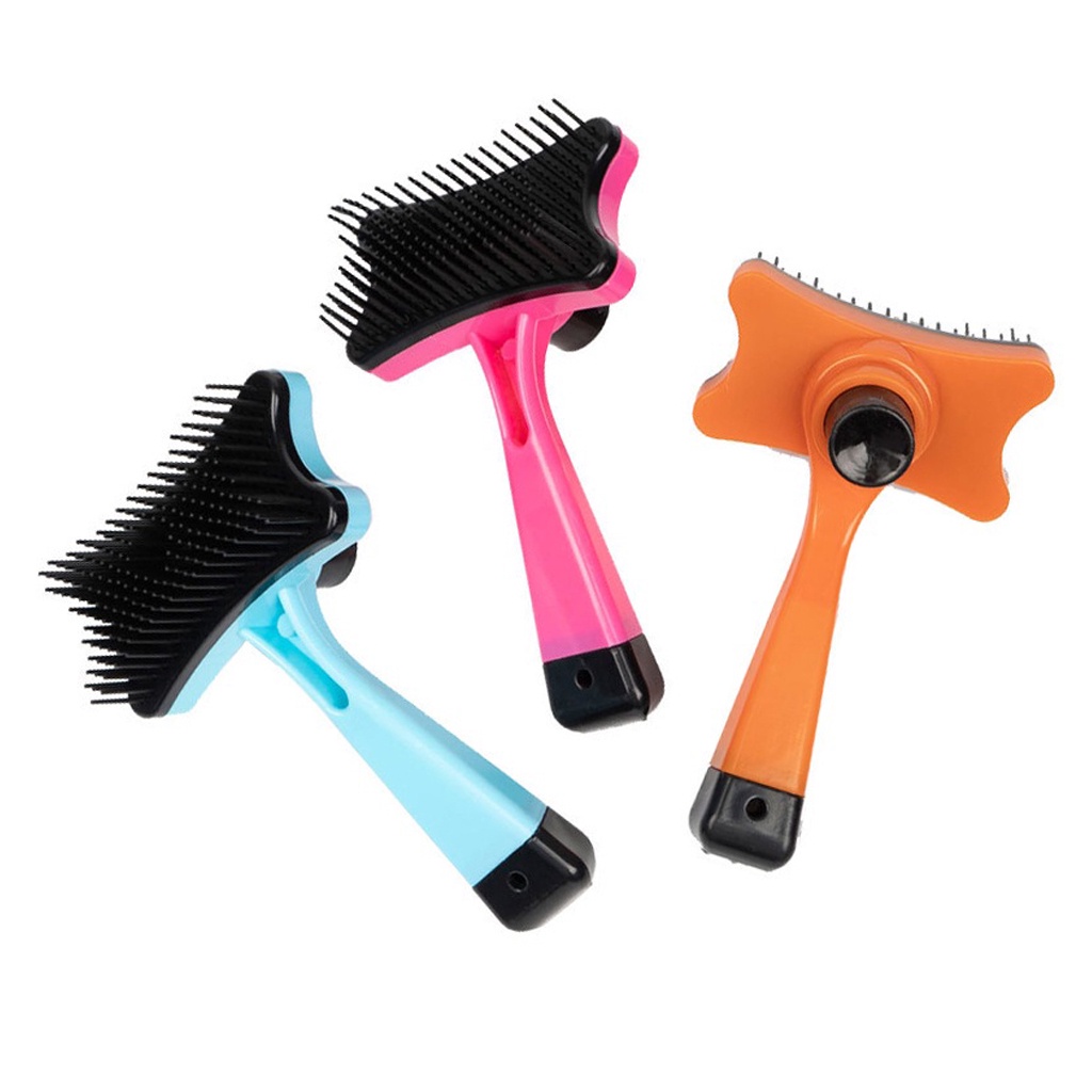 BRGUNIK Sisir Grooming Brush Anjing Kucing Kelinci Self Quick Cleaning Tombol R752