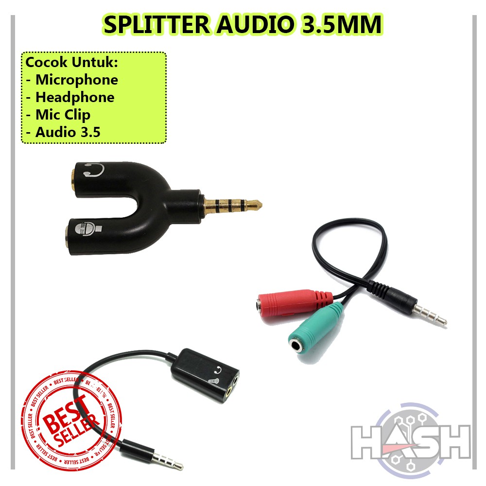 Splitter Audio Untuk Headphone Microphone