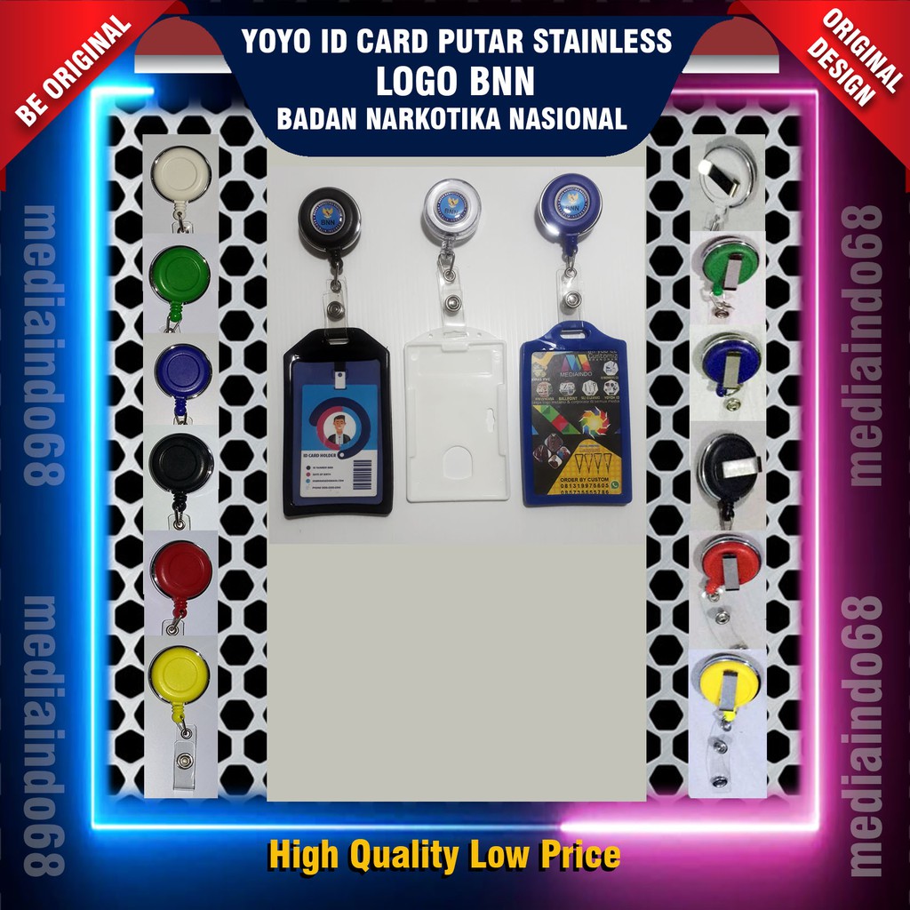

YOYO GANTUNGAN ID CARD PUTAR STAINLESS-LOGO BNN