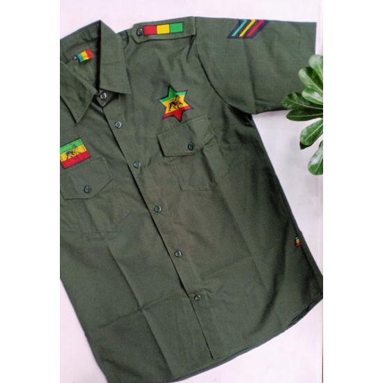 kemeja rasta army shirt reggae JATIMAIKA