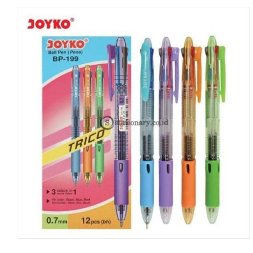 

Joyko Ballpoint 3 warna Trico 0.7mm BP-199 adalah Ballpoint dengan 3 Warna yang terdapat di dalam sa