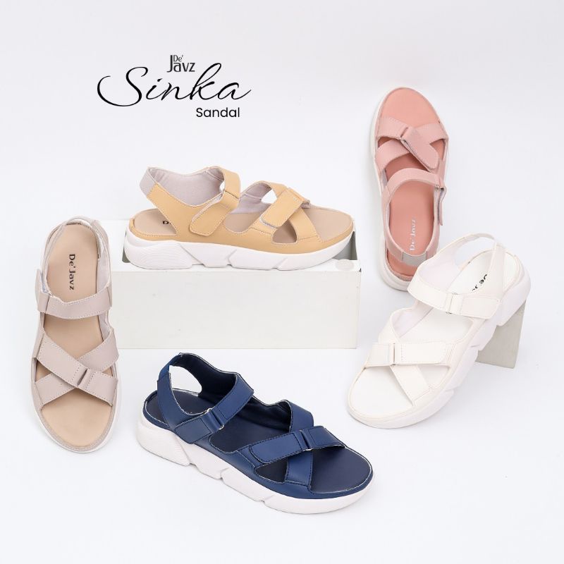 De'JAVZ Sinka Sandal Wanita Casual Bertali Bahan Kulit
