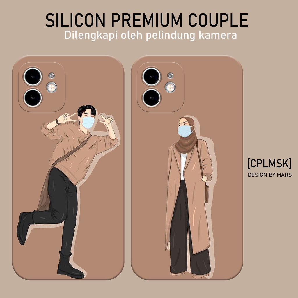 Case Premium Silicone Soft Case Couple Cute Aesthetic Shockproof Square Edge Phone Case hp Cover Cas