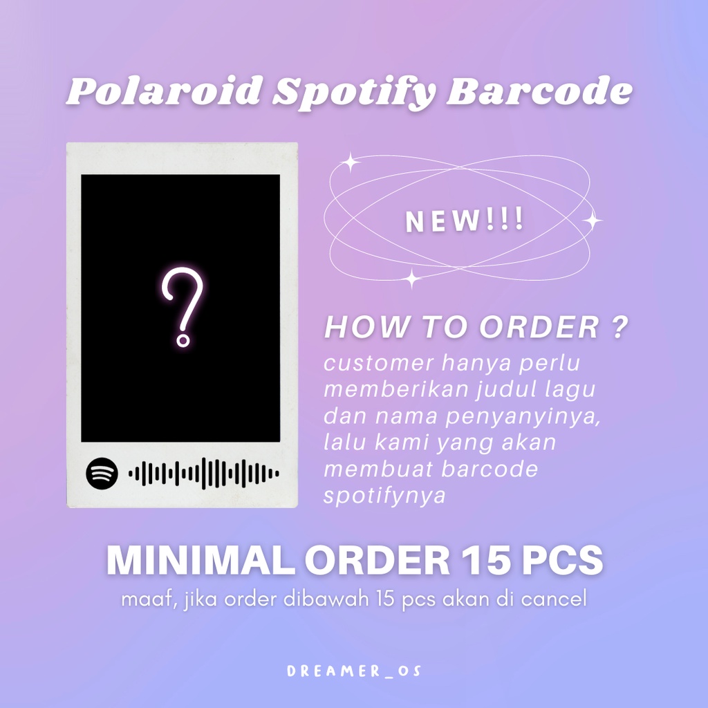Cetak Foto Polaroid Custom Barcode Spotify