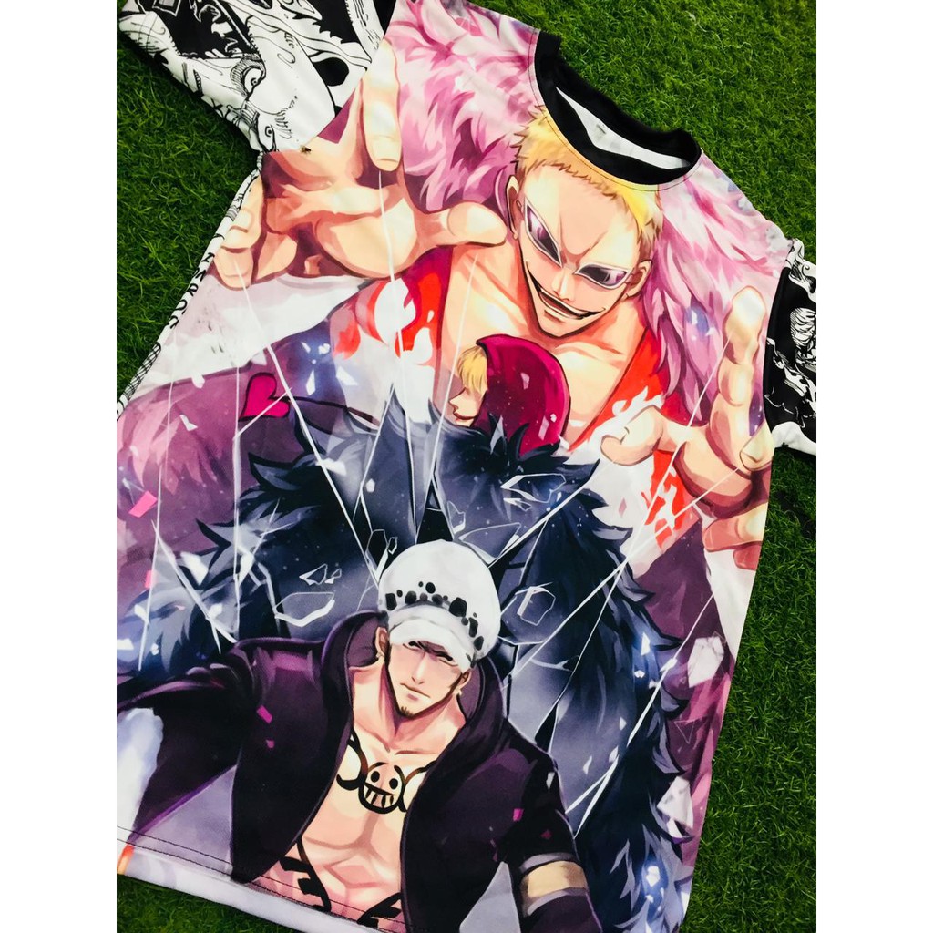 Tshirt Doflaminggo x Trafalgar Law Onepiece Fullprint Anime Manga Premium