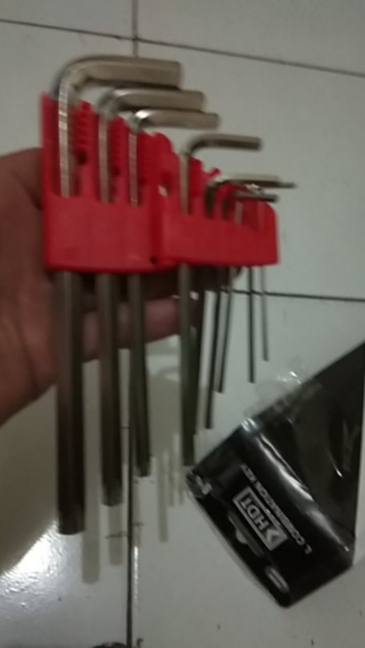 Hdt Kunci L Set Panjang Kombinasi Kunci L Bintang Lubang 9 Pcs 1.5 Mm