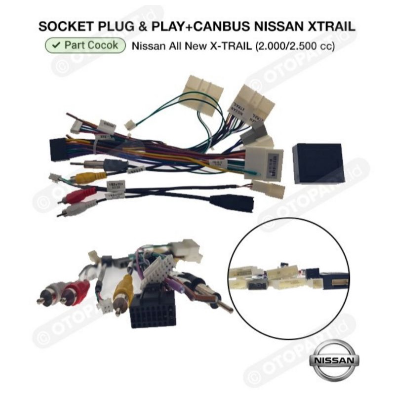 Soket Head Unit Android Nissan Xtrail Soket + CANBUS XTRAIL