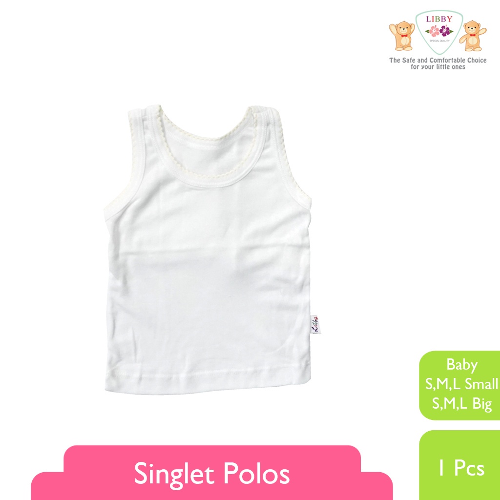 LIBBY Singlet Polos Putih dan Warna (1 pcs) | Kaos Dalam