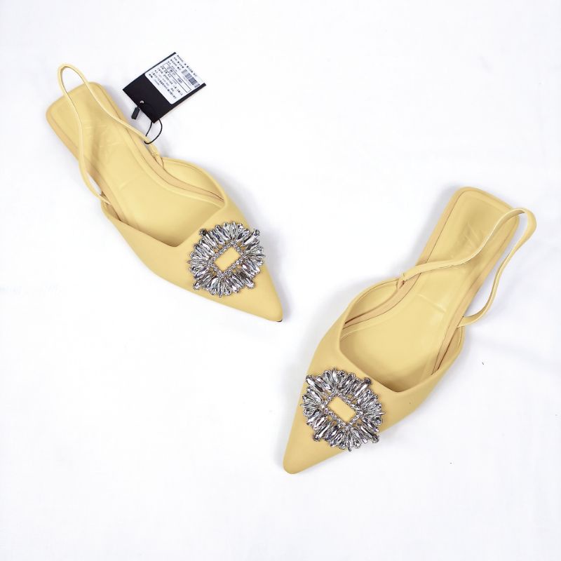 ZR Shimmery Slingback Flat Shoes 6061