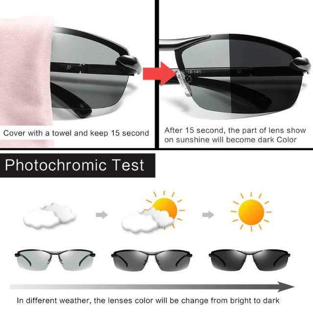 ORIGINAL PHOTOSENSITIF OUTDOOR SPORT KACAMATA POLARIZED ANTI UV 400