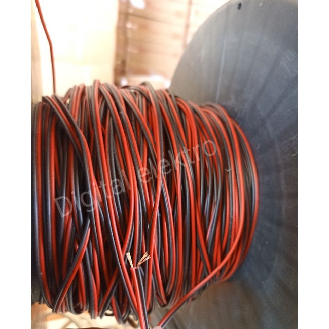 Kabel listrik hitam merah serabut per meter