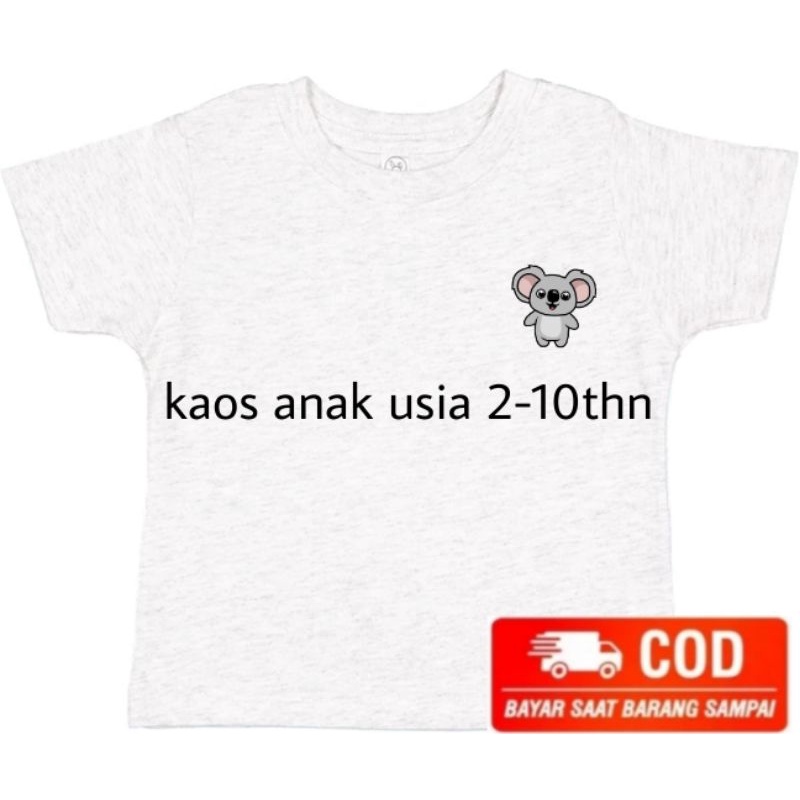 Kaos Anak KOALA Kaos Anak Unisex Kaos Oblong Anak Kaos Anak Murah Baju Anak Unisex Logo