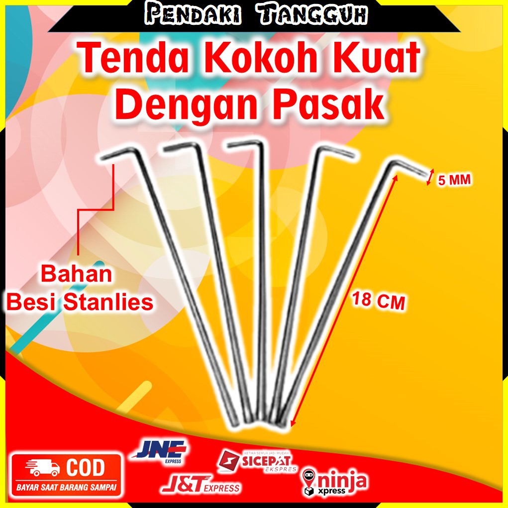 Jual Pasak Tenda Camping Stainless Steel Patok Tenda Dome Flysheet Besi Galvanis Ringan Non